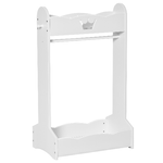 HOMCOM Appendiabiti per Bambini con Ripiani e Ganci Laterali, Arredamento per Cameretta in Legno, 70.5x37x103cm, Bianco