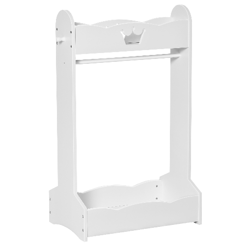HOMCOM Appendiabiti per Bambini con Ripiani e Ganci Laterali, Arredamento per Cameretta in Legno, 70.5x37x103cm, Bianco