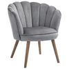 HOMCOM-Poltrona-in-Velluto-Imbottita-con-Schienale-a-Conchiglia-66x66x78.5cm-Grigio