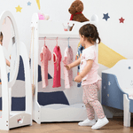 HOMCOM-Appendiabiti-per-Bambini-con-Ripiani-e-Ganci-Laterali-Arredamento-per-Cameretta-in-Legno-70.5x37x103cm-Bianco