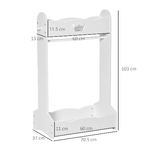 HOMCOM-Appendiabiti-per-Bambini-con-Ripiani-e-Ganci-Laterali-Arredamento-per-Cameretta-in-Legno-70.5x37x103cm-Bianco