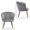 HOMCOM-Poltrona-in-Velluto-Imbottita-con-Schienale-a-Conchiglia-66x66x78.5cm-Grigio