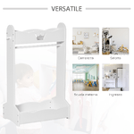 HOMCOM-Appendiabiti-per-Bambini-con-Ripiani-e-Ganci-Laterali-Arredamento-per-Cameretta-in-Legno-70.5x37x103cm-Bianco