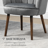 HOMCOM-Poltrona-in-Velluto-Imbottita-con-Schienale-a-Conchiglia-66x66x78.5cm-Grigio
