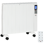 HOMCOM Stufetta Elettrica da 1000/2000W con Timer e Impostazioni di Calore per Stanze max 15 m², 75x31x66.5 cm, Bianco