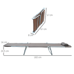 Outsunny-Lettino-Prendisole-Pieghevole-con-Schienale-Reclinabile-e-Cuscino-182x56x24.5-cm-Marrone-e-Argento