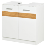 kleankin Mobile Sotto Lavabo Bagno, Mobiletto Bagno Sottolavandino con Antine in Legno, 60x30x60.5cm - Bianco