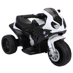 HOMCOM Moto Elettrica per Bambini Max. 20kg con Licenza BMW, Batteria 6V Bianco e Nero