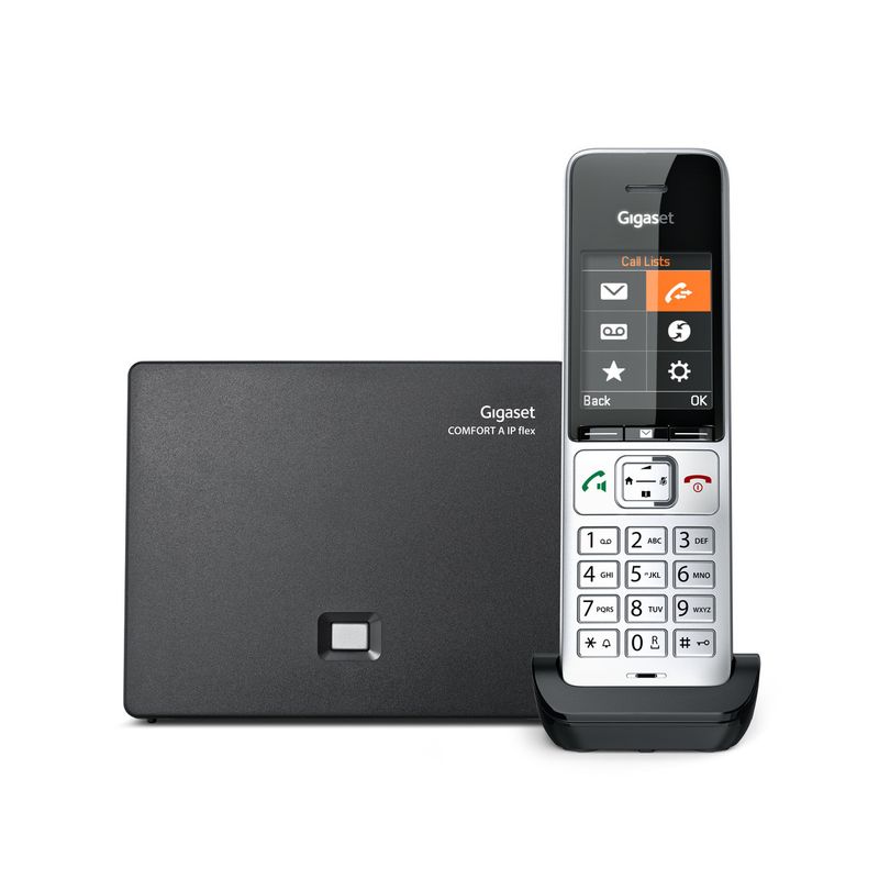 Gigaset-COMFORT-500A-IP-Telefono-analogico-DECT-Identificatore-di-chiamata-Nero-Argento