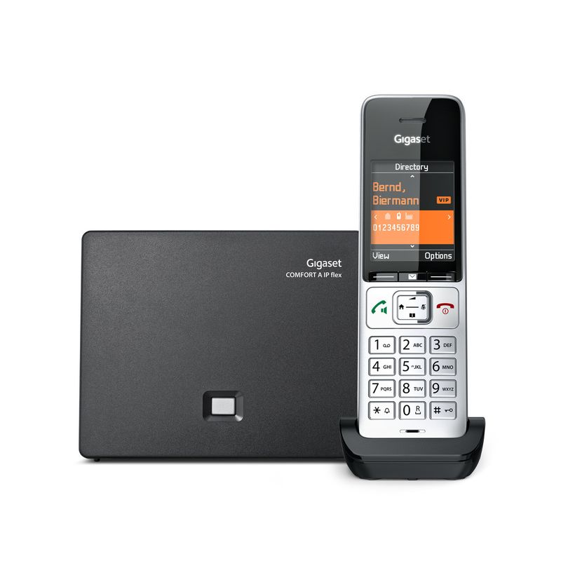 Gigaset-COMFORT-500A-IP-Telefono-analogico-DECT-Identificatore-di-chiamata-Nero-Argento