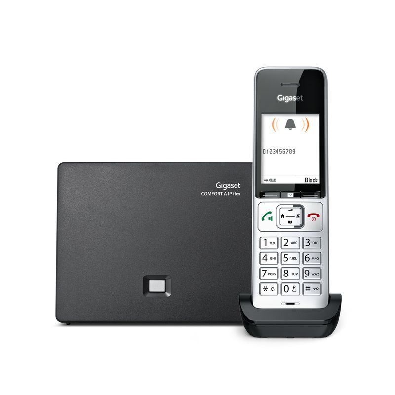 Gigaset-COMFORT-500A-IP-Telefono-analogico-DECT-Identificatore-di-chiamata-Nero-Argento