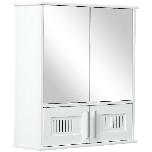 kleankin Armadietto a Specchio per Bagno con Ripiani Regolabili, 3 Porte e  Credenze, 90x15x75cm - PagineGialle Shop