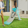 HOMCOM-Scivolo-per-Bambini-con-Canestro-Basket-per-Interno-ed-Esterno-in-PP-e-HDPE-Eta-2-4-Anni-147x82x85.5cm-Grigio-e-Blu
