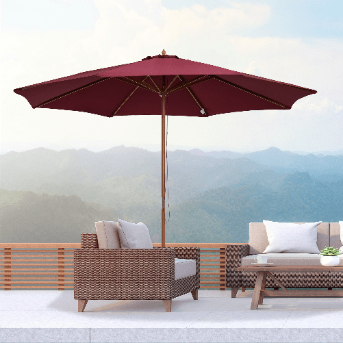 Outsunny-Ombrellone-da-Giardino-3x2.5-con-Palo-in-Legno-e-8-Stecche-e-Copertura-in-Poliestere-Rosso-Scuro