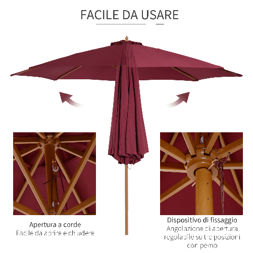 Outsunny-Ombrellone-da-Giardino-3x2.5-con-Palo-in-Legno-e-8-Stecche-e-Copertura-in-Poliestere-Rosso-Scuro