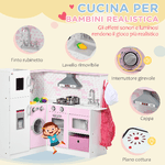 HOMCOM-Cucina-Giocattolo-per-Bambini-3-6-Anni-con-Luci-e-Utensili-da-Cucina-Realistici-in-MDF-e-PP-84x93.5x85-cm