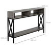 HOMCOM-Tavolo-Consolle-Stile-Vintage-Industriale-con-3-Ripiani-e-Telaio-in-Metallo-Grigio-e-Nero-120x23.5x75cm