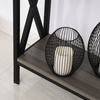 HOMCOM-Tavolo-Consolle-Stile-Vintage-Industriale-con-3-Ripiani-e-Telaio-in-Metallo-Grigio-e-Nero-120x23.5x75cm