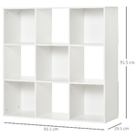 HOMCOM-Libreria-9-Scomparti-Cubo-Bianca-91.5x29.5x91.5cm