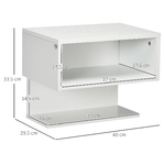 HOMCOM-Scaffale-a-Parete-Bianco-Set-2-Pezzi-in-MDF-con-Ripiano-Aperto-e-Piano-d-Appoggio-40x29.5x33.5-cm