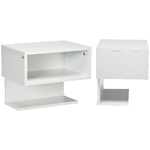 HOMCOM-Scaffale-a-Parete-Bianco-Set-2-Pezzi-in-MDF-con-Ripiano-Aperto-e-Piano-d-Appoggio-40x29.5x33.5-cm