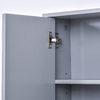 HOMCOM-Armadietto-Doppia-Porta-a-Vetro-con-Ripiano-Regolabile-da-Bagno-da-Parete-Legno-48x14.5x45cm-Grigio