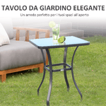 Outsunny-Tavolino-Moderno-Piano-in-Vetro-Temperato-Tavolo-da-Giardino-Esterno-Metallo-68.5x68.5x84cm-Grigio