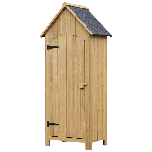 Outsunny-Casetta-in-Legno-da-Giardino-con-Anta-Armadio-da-Esterno-Porta-Attrezzi-da-Giardino-con-3-Mensole-77.5x54.2x179.5cm