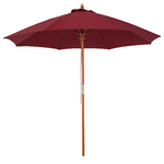 Outsunny Ombrellone da Giardino 2.5x2.5 m con Tettuccio Antivento in Poliestere Rosso e Palo in Legno