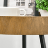 HOMCOM-Tavolino-da-Caffe-Stile-Industriale-con-Bordi-Rialzati-Legno-e-Acciaio-Ø40.6x61.5cm-Marrone-e-Nero