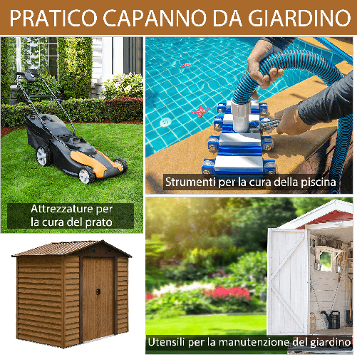 Outsunny-Casetta-da-Giardino-Porta-Attrezzi-con-Porte-Scorrevoli-e-Pareti-Effetto-Legno-152x235.7x208.7cm