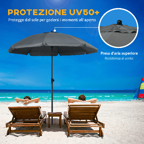 Outsunny-Ombrellone-da-Spiaggia-1.8x2--m-in-Poliestere-e-Acciaio-a-8-Stecche-con-Reclinazione-a-45°-Grigio