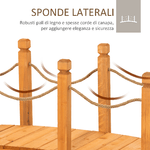 Outsunny-Ponticello-di-Legno-da-Esterni-con-Sponde-in-Canapa-Struttura-in-Legno-d-Abete-150x58x58.5cm-Arancione