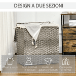 HOMCOM-Cesto-Portabiancheria-a-2-Sezioni-e-Capacita-100L-con-Sacca-Interna-Removibile-56.5x33x61-cm-Grigio