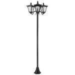 Outsunny Lampada da Giardino Solare 3 LED Lampada da Terra Esterno Classico IP44 51.5×47×182.5cm