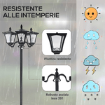 Outsunny-Lampada-da-Giardino-Solare-3-LED-Lampada-da-Terra-Esterno-Classico-IP44-51.5×47×182.5cm