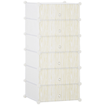 HOMCOM Mobile Scarpiera Modulare Salvaspazio, 6 Cubi 45x35x17cm in Plastica PP e Acciaio, 45x36.5x108cm, Bianco