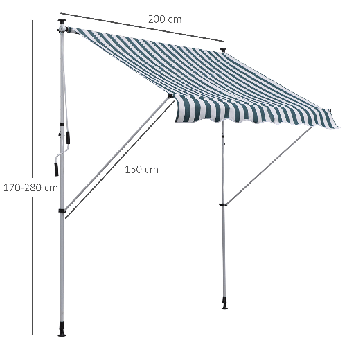 Outsunny-Tenda-da-Sole-da-Esterno-2x1.5m-a-Rullo-con-Manovella-Altezza-e-Angolazione-Regolabile-Bianco-e-Verde