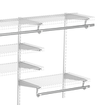 HOMCOM-Organizer-in-Acciaio-Montato-a-Muro-con-9-Ripiani-Regolabili-e-5-Aste-per-Appendere--249.4x38.8x162-cm-Bianco