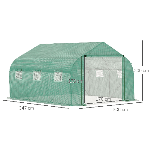 Outsunny-Serra-a-Tunnel-con-Copertura-PE-e-Struttura-in-Acciaio-Porta-Avvolgibile-e-6-Finestre-3.5x3x2m-Verde