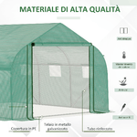 Outsunny-Serra-a-Tunnel-con-Copertura-PE-e-Struttura-in-Acciaio-Porta-Avvolgibile-e-6-Finestre-3.5x3x2m-Verde