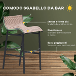 Outsunny-Set-da-Bar-Ristorante-3-Pezzi--2-Sgabelli--40.5x50x82cm--1-Tavolo-Vetro-Temperato--Φ60x102cm--Nero-e-Marrone