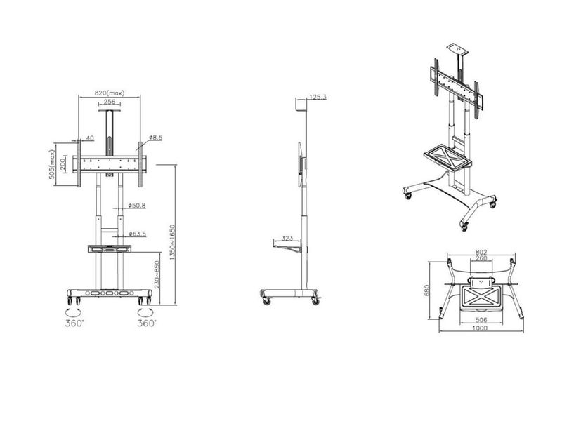 Multibrackets-4627-Supporto-per-display-espositivi-203-m--80--Nero