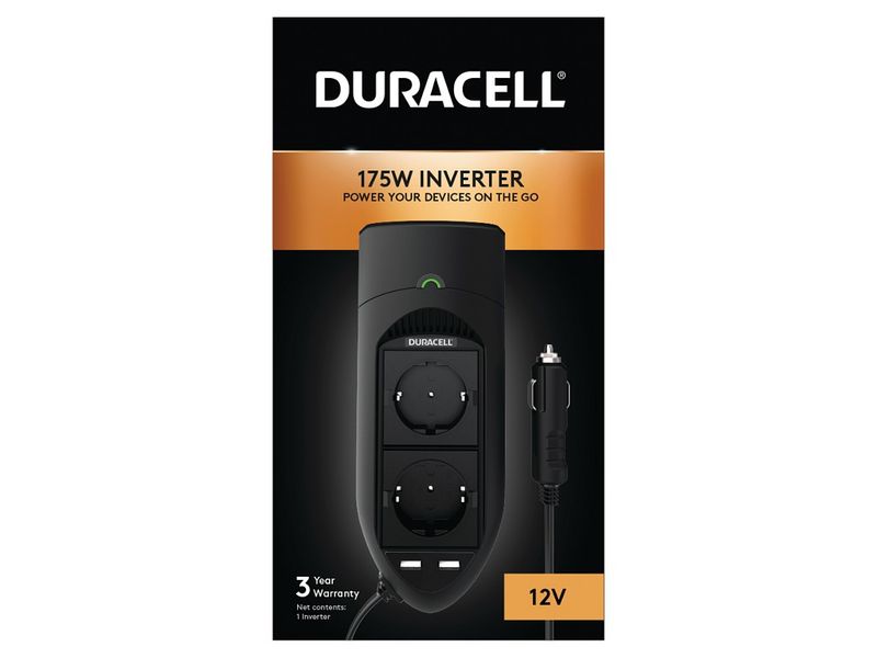 Duracell-175W-Twin-EU-Socket-Inverter