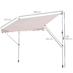 Outsunny-Tenda-da-Sole-a-Bracci-3x1.5m-con-Manovella-e-Struttura-Telescopica-Beige