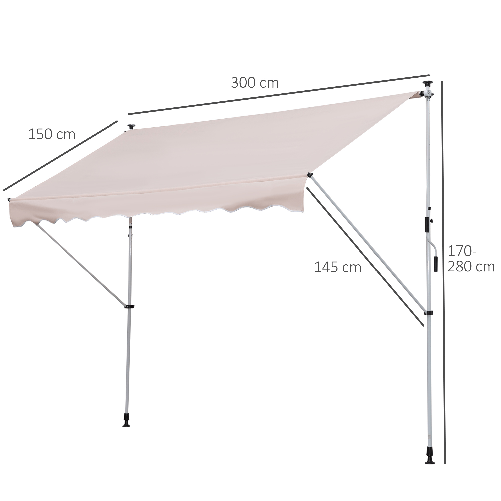 Outsunny-Tenda-da-Sole-a-Bracci-3x1.5m-con-Manovella-e-Struttura-Telescopica-Beige