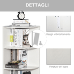 HOMCOM-Libreria-ad-Angolo-4-Ripiani-a-Muro-e-Parete-39.5x39.5x120cm-Bianco-Legno