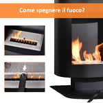 HOMCOM-Camino-a-Bioetanolo-con-Serbatoio-da-1.5L-Copertura-fino-20㎡-46.5x53x65cm-Nero