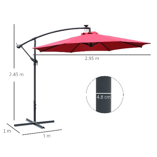 Outsunny-Ombrellone-da-Giardino-a-Braccio-Ø3x2.4--m-con-Manovella-e-8-Strisce-LED-a-Energia-Solare-Rosso-scuro