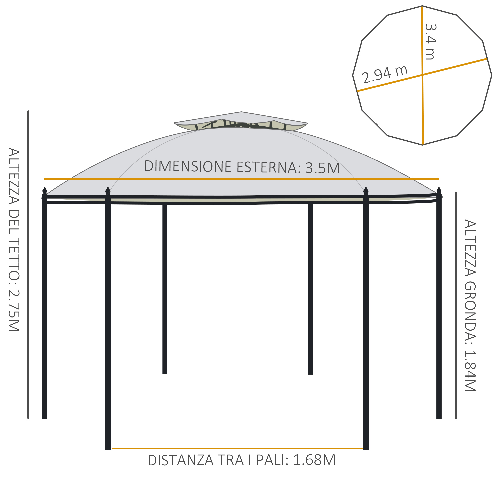 Outsunny-Gazebo-da-Giardino-Rotondo-con-Doppio-Tettuccio-Cinghie-e-Tende-Ø3.5x2.8m-Bianco